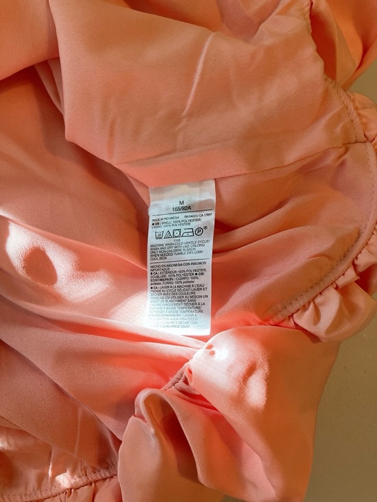 🩰Old Navy Satin Bubble Mini Dress Sleeveless Peach Pink Formal Party - Picture 16 of 16